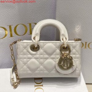 Replica Dior S0910 Small Lady D-joy Bag White Cannage Lambskin