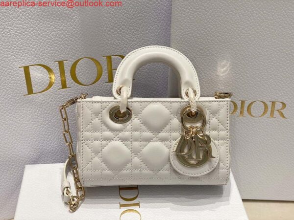 Replica Dior S0910 Small Lady D-joy Bag White Cannage Lambskin