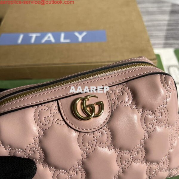 Replica Gucci 726047 GG Matelassé Beauty Case Pink 6