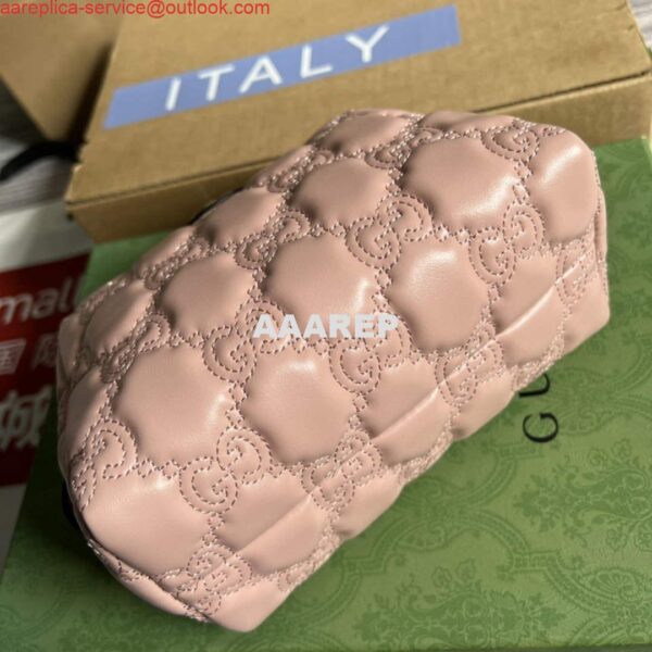 Replica Gucci 726047 GG Matelassé Beauty Case Pink 7