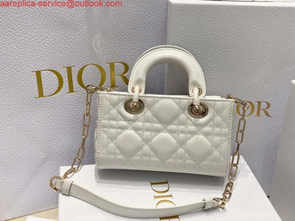 Replica Dior S0910 Small Lady D-joy Bag White Cannage Lambskin 3