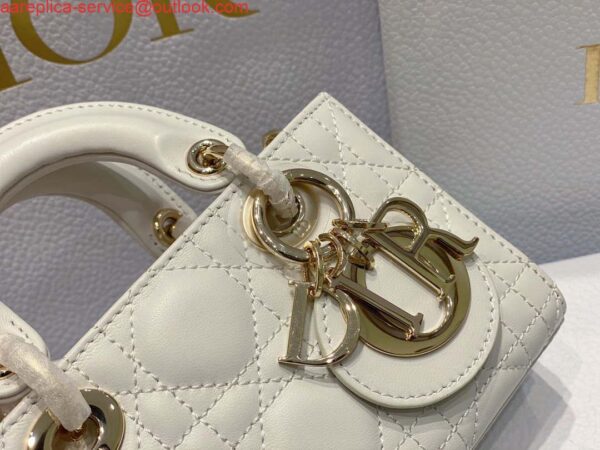 Replica Dior S0910 Small Lady D-joy Bag White Cannage Lambskin 4