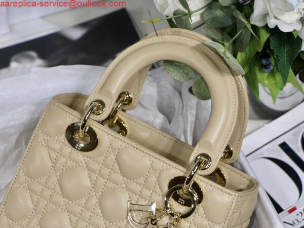 Replica Dior Small Lady My ABCDior Bag Lambskin M0538 Apricot 3