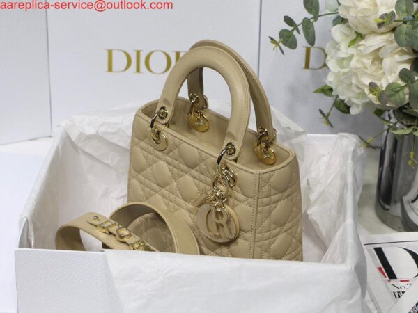 Replica Dior Small Lady My ABCDior Bag Lambskin M0538 Apricot 4