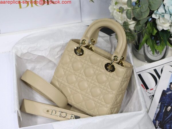 Replica Dior Small Lady My ABCDior Bag Lambskin M0538 Apricot 5