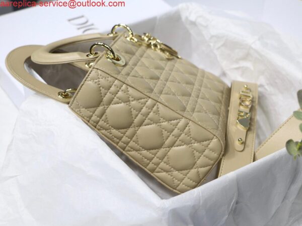 Replica Dior Small Lady My ABCDior Bag Lambskin M0538 Apricot 6