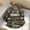 Replica Dior Medium Lady D-lite Bag Beige Multicolor Dior Hibiscus Met