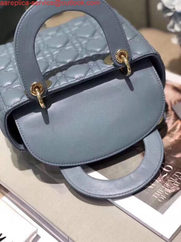 Replica Dior Small Lady My ABCDior Bag Lambskin M0538 Blue 6