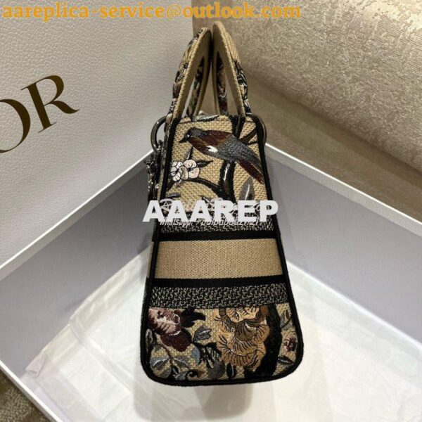 Replica Dior Medium Lady D-Lite Bag Beige Multicolor Dior Jardin d'Hiv 7