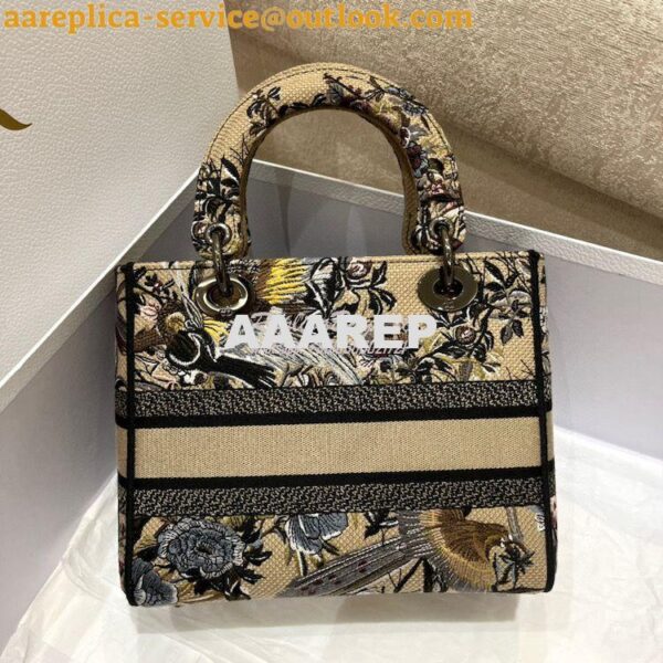 Replica Dior Medium Lady D-Lite Bag Beige Multicolor Dior Jardin d'Hiv 8