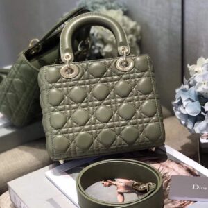 Replica Dior Small Lady My ABCDior Bag Lambskin M0538 Green 2