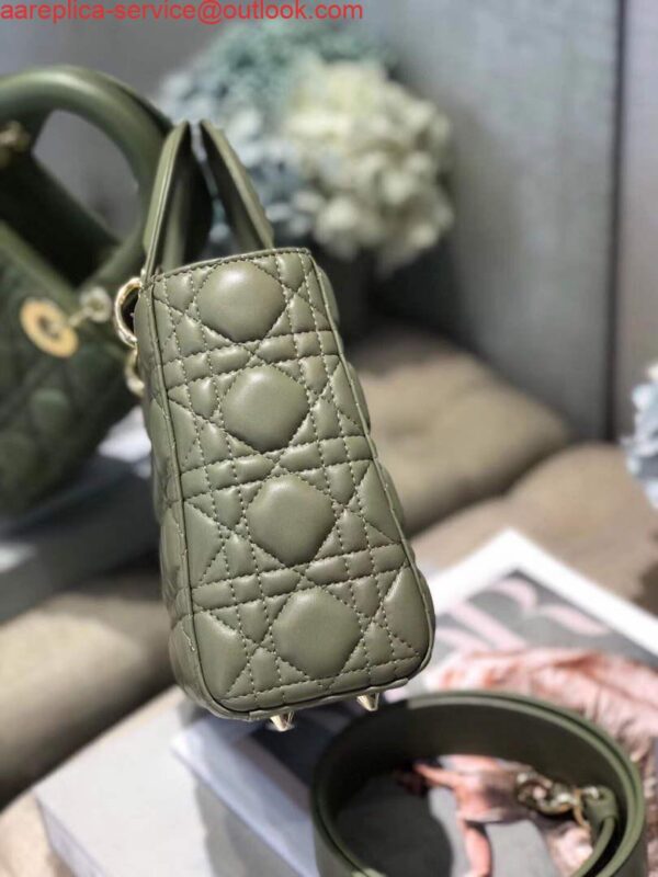 Replica Dior Small Lady My ABCDior Bag Lambskin M0538 Green 3