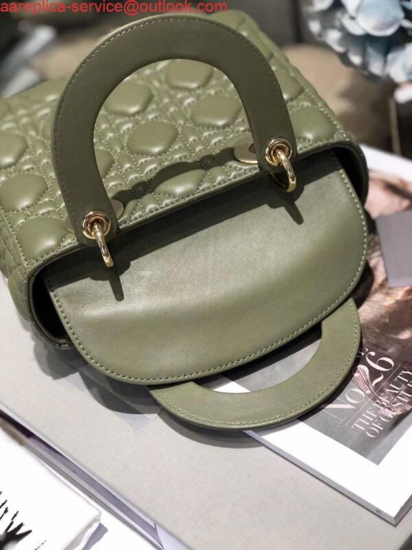 Replica Dior Small Lady My ABCDior Bag Lambskin M0538 Green 6