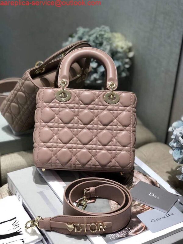 Replica Dior Small Lady My ABCDior Bag Lambskin M0538 Light Pink