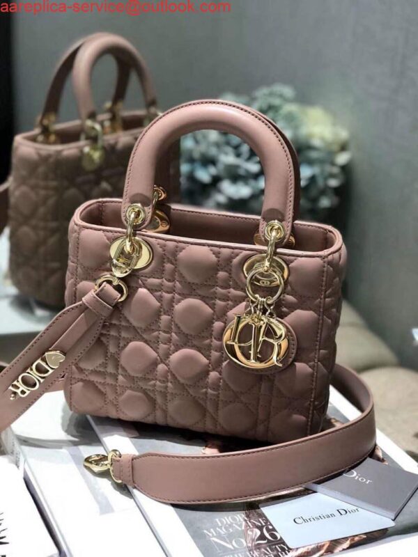 Replica Dior Small Lady My ABCDior Bag Lambskin M0538 Light Pink 3