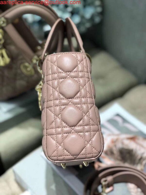 Replica Dior Small Lady My ABCDior Bag Lambskin M0538 Light Pink 5