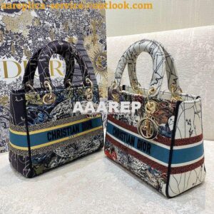 Replica Dior Medium Lady D-Lite Bag Blue Constellation Embroidery M056 2