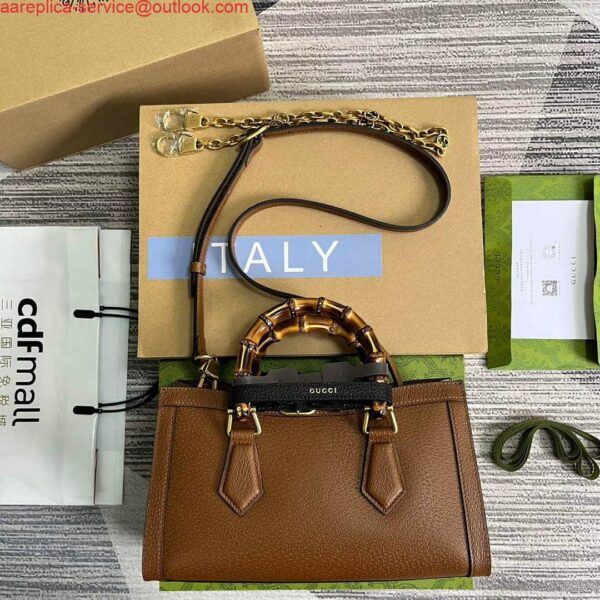 Replica Gucci 735153 Gucci Diana Small Shoulder Bag Brown 3