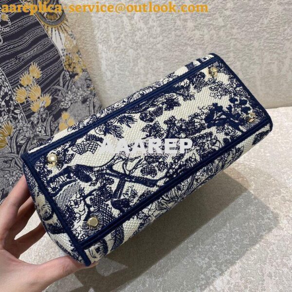 Replica Dior Medium Lady D-Lite Bag Blue Toile de Jouy Embroidery M056 11