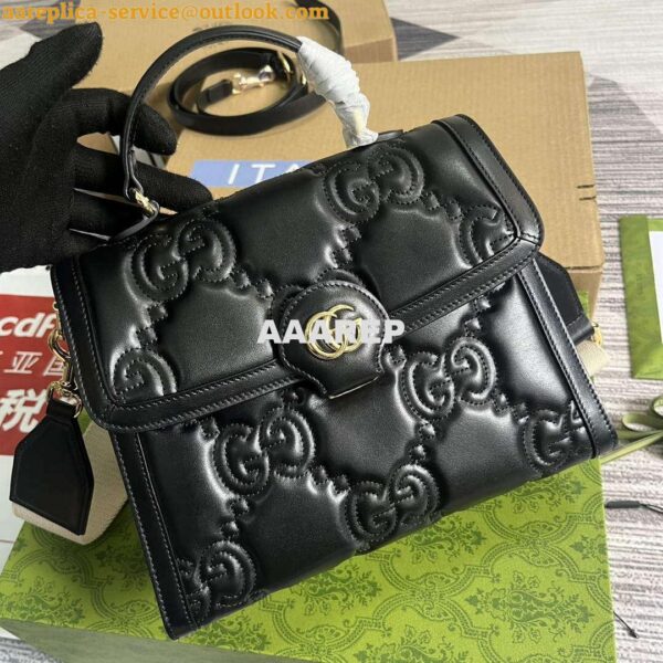 Replica Gucci 736877 GG Matelassé Handbag Black 5