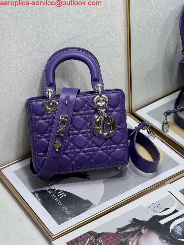 Replica Dior M0538 Small Lady My ABCDior Bag Lambskin Purple 3