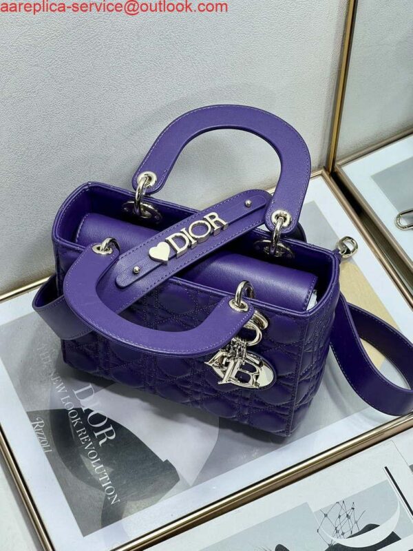 Replica Dior M0538 Small Lady My ABCDior Bag Lambskin Purple 9