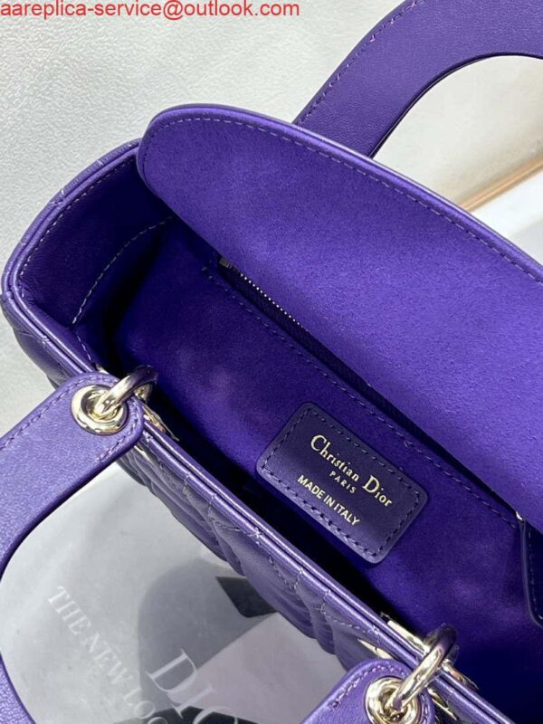 Replica Dior M0538 Small Lady My ABCDior Bag Lambskin Purple 10