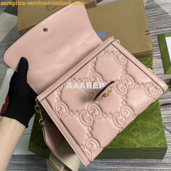 Replica Gucci 736877 GG Matelassé Handbag Pink 9