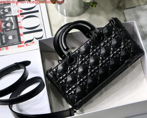 Replica Dior M0540 Lady D-joy Bag Black Cannage Calfskin with Diamond Motif 4