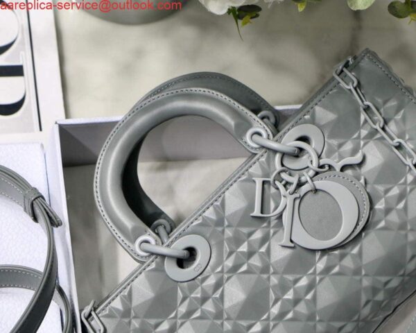 Replica Dior M0540 Lady D-joy Bag Grey Cannage Calfskin 3