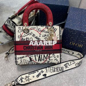 Replica Dior Medium Lady D-Lite Bag Graffiti Je'taime d'Amour Embroide