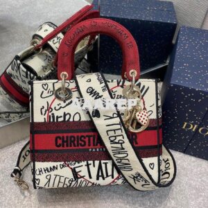 Replica Dior Medium Lady D-Lite Bag Graffiti Je'taime d'Amour Embroide 2