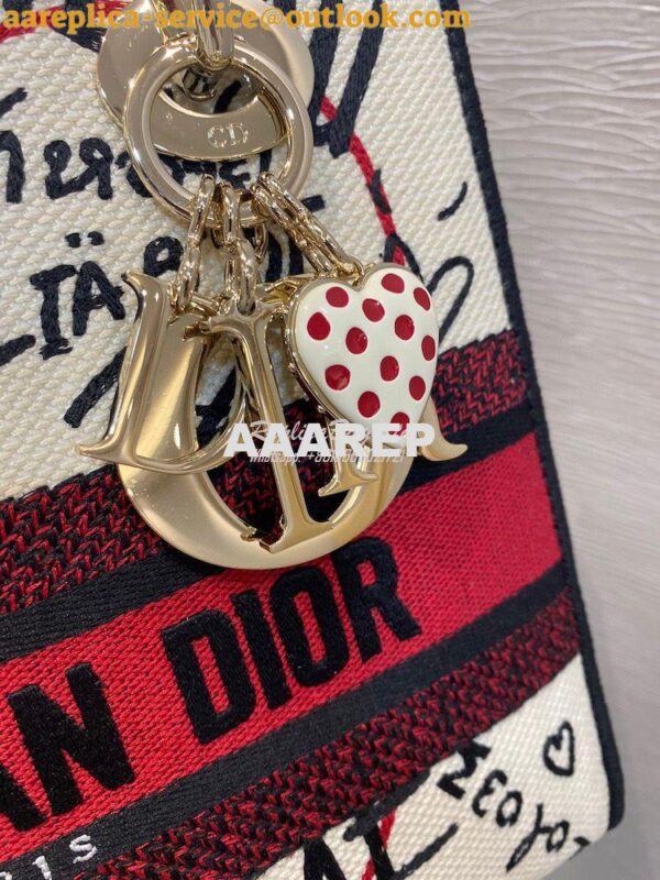 Replica Dior Medium Lady D-Lite Bag Graffiti Je'taime d'Amour Embroide 8