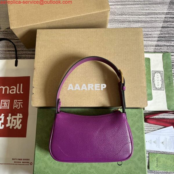 Replica Gucci 739076 Aphrodite shoulder bag with Double G Purple 3