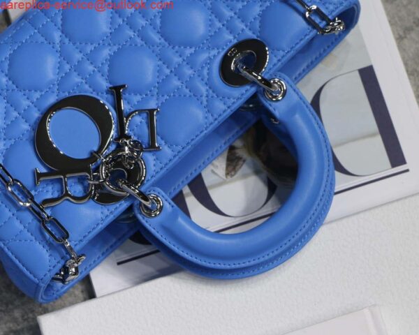 Replica Dior M0540 Medium Lady D-Joy Bag Blue Cannage Lambskin With Heart Motif 5