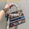 Replica Dior Medium Lady D-Lite Bag Latte and Black Zodiac Embroidery