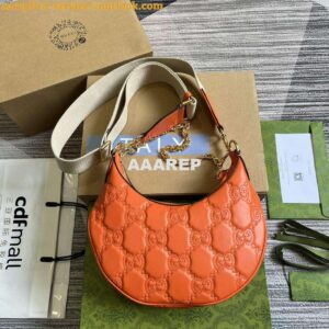 Replica Gucci 739709 GG Matelassé Small Shoulder Bag Orange