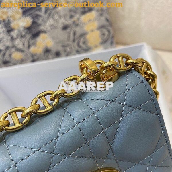 Replica Dior Micro Caro Bag in Cloud Blue Supple Cannage Calfskin S202 7