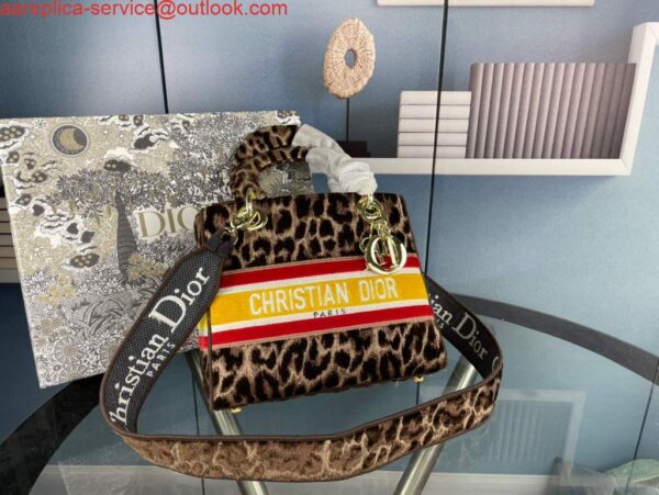 Replica Dior M0565 Medium Lady D-Life Bag Beige Multicolor Mizza Embroidery With Yellow 8