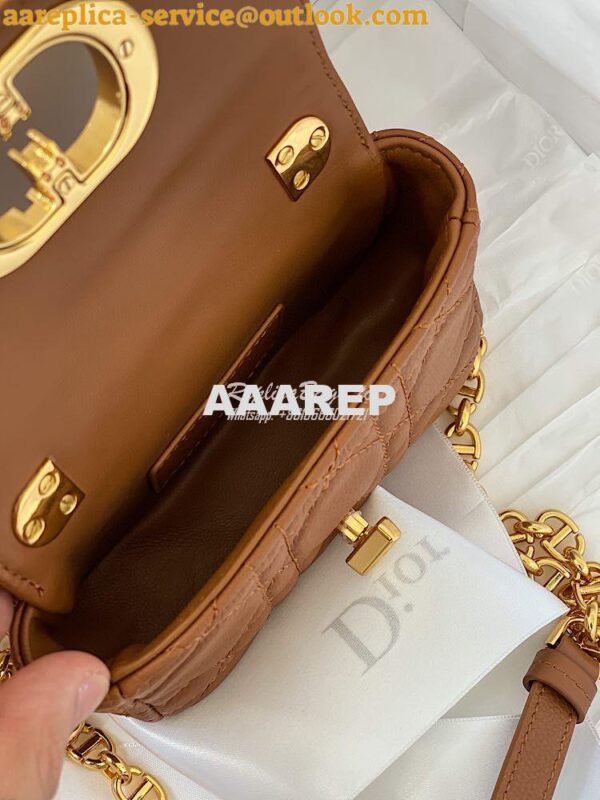 Replica Dior Micro Caro Bag in Cognac Supple Cannage Calfskin S2022 10