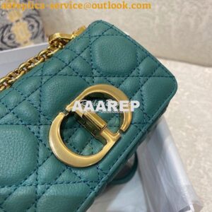 Replica Dior Micro Caro Bag in Tundra Green Supple Cannage Calfskin S2 2