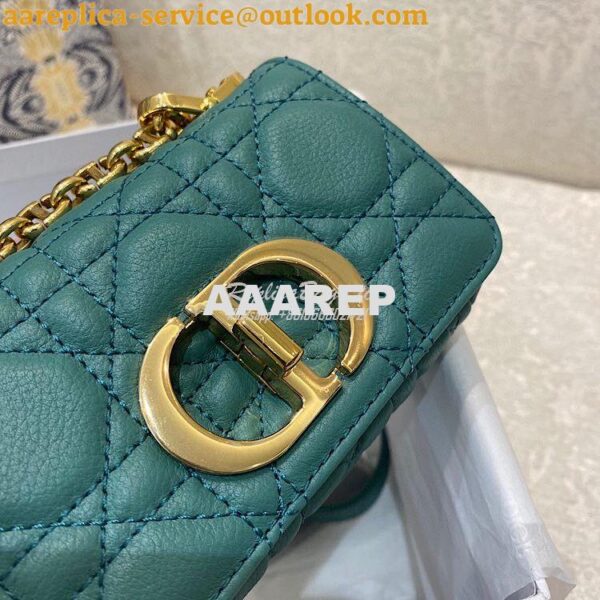 Replica Dior Micro Caro Bag in Tundra Green Supple Cannage Calfskin S2 4