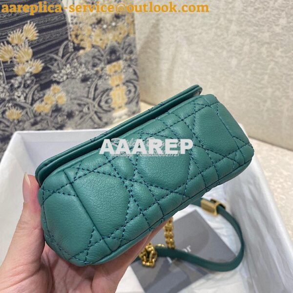 Replica Dior Micro Caro Bag in Tundra Green Supple Cannage Calfskin S2 6