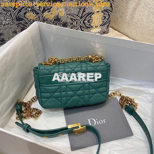 Replica Dior Micro Caro Bag in Tundra Green Supple Cannage Calfskin S2 8