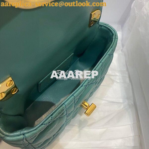 Replica Dior Micro Caro Bag in Tundra Green Supple Cannage Calfskin S2 10