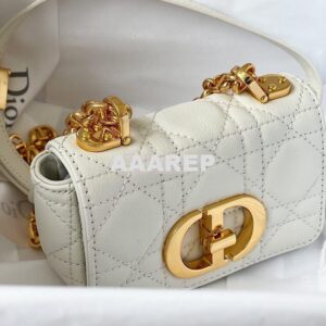 Replica Dior Micro Caro Bag in White Supple Cannage Calfskin S2022 2