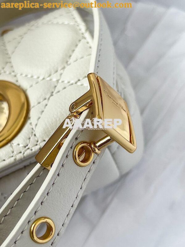 Replica Dior Micro Caro Bag in White Supple Cannage Calfskin S2022 8