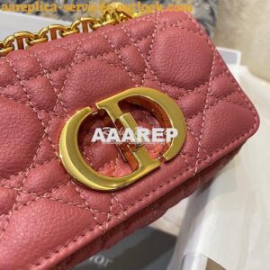 Replica Dior Micro Caro Bag in Yarrow Pink Supple Cannage Calfskin S20 2