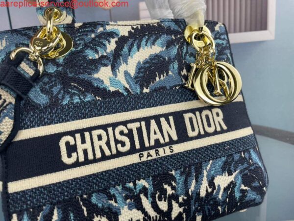 Replica Dior M0565 Medium Lady D-Life Bag Blue Cupidon Embroidery 5