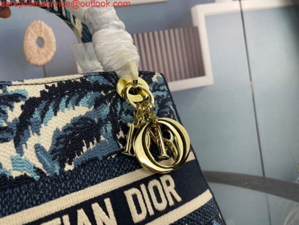 Replica Dior M0565 Medium Lady D-Life Bag Blue Cupidon Embroidery 6